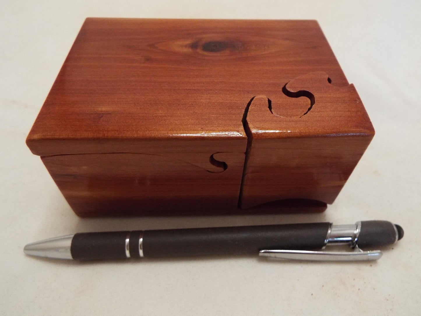 Handmade Custom Aromatic Red Cedar Wooden Puzzle Box for niece, nephew or grandchild.