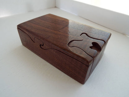 Custom Initial Puzzle Box: Large Handmade Hardwood Stash Box