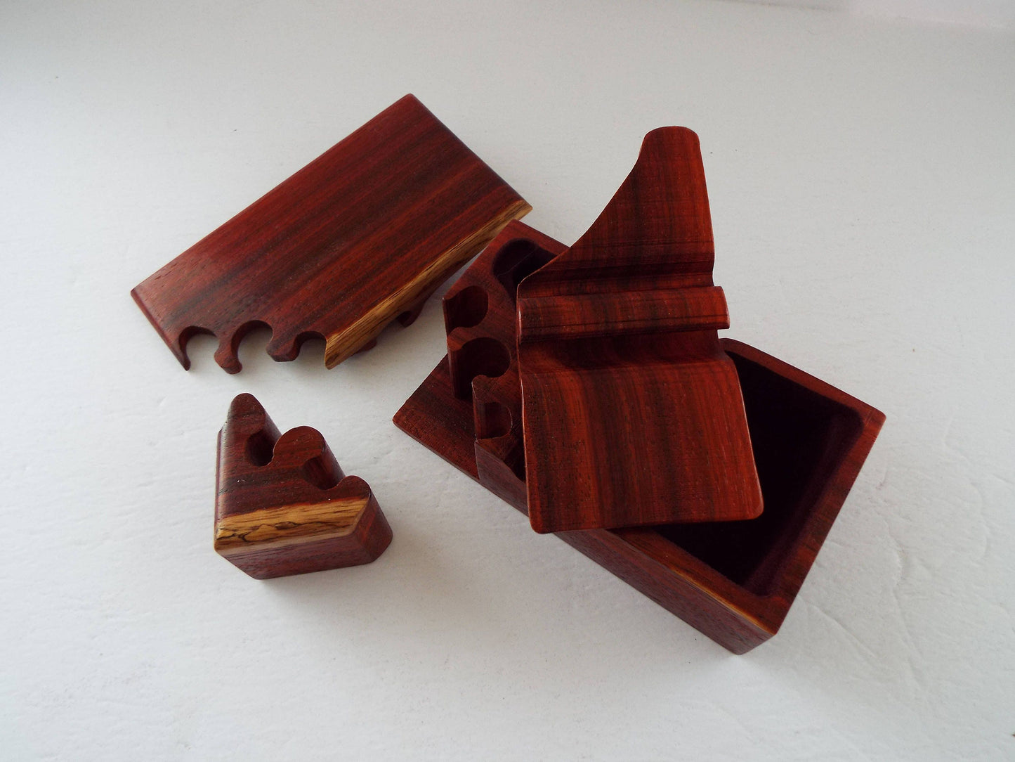 Handmade Band Saw Puzzle Box, Natural Hardwood Keepsake