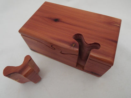 Handmade Wooden Puzzle Box, Walnut Mahogany Red Cedar, Band Saw Gift Box