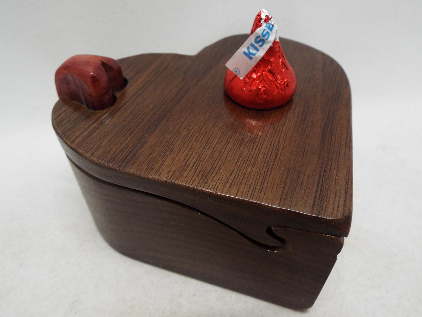 Romantic handmade gift for someone special.  Unique custom heart shaped box, handmade band saw puzzle box.