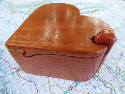 Wood Anniversary large heart for that special someone, wooden jewelry treasure puzzle box, anniversary gift, romantic gift for him or her