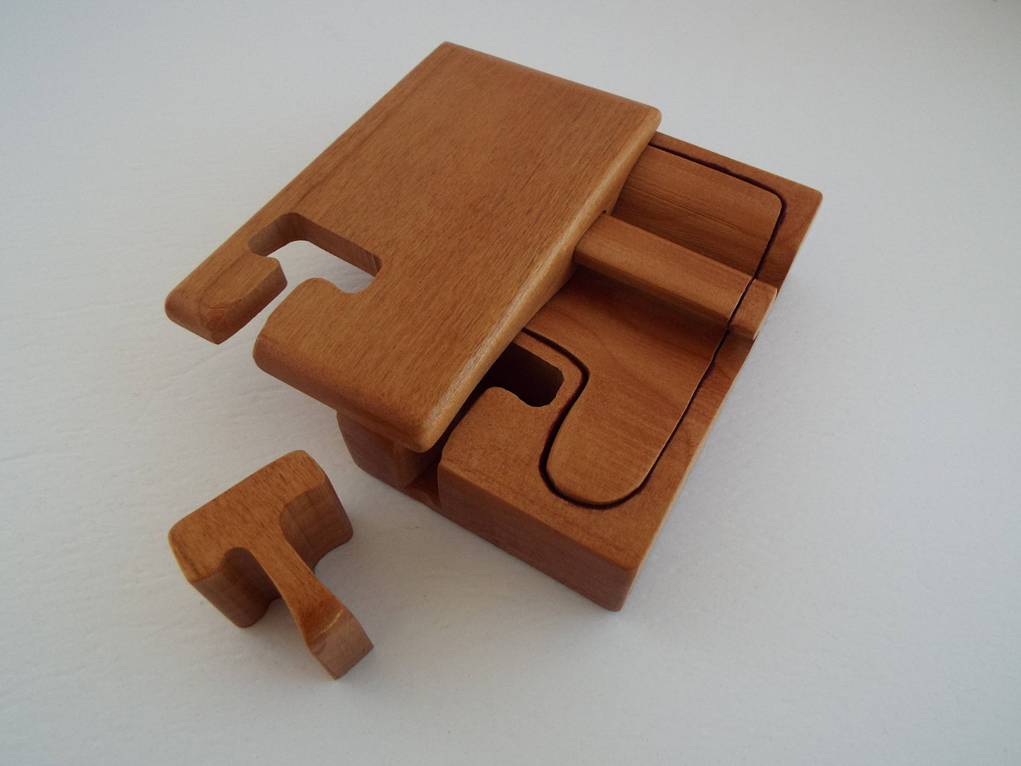 Custom Initial Puzzle Box: Large Handmade Hardwood Stash Box