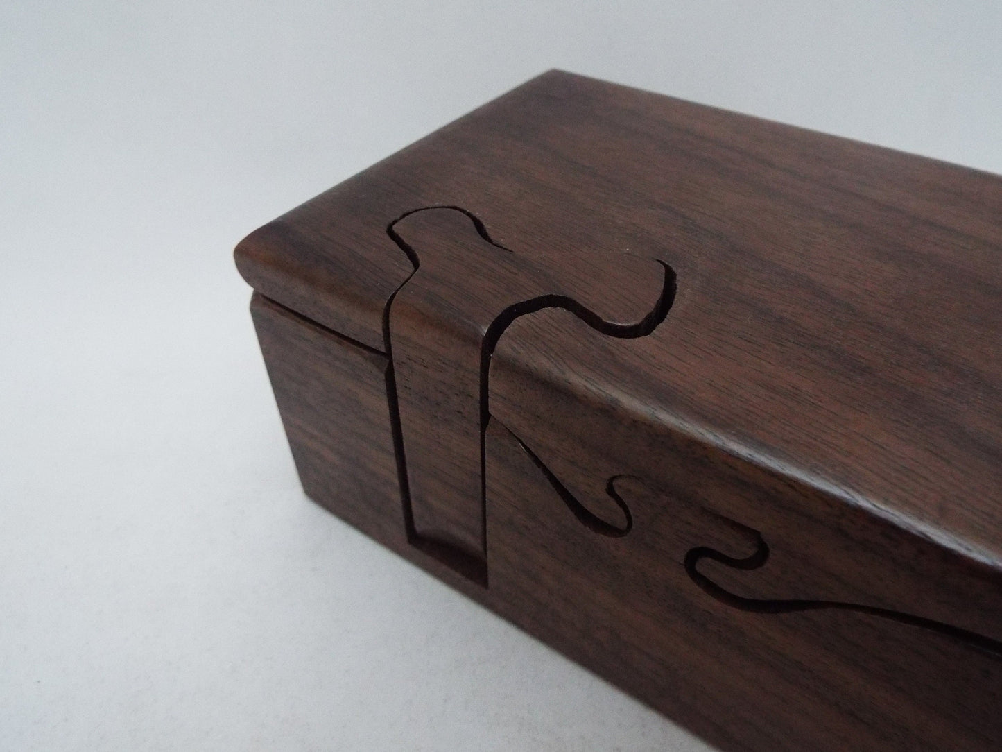 Handmade Wooden Puzzle Box, Walnut Mahogany Red Cedar, Band Saw Gift Box