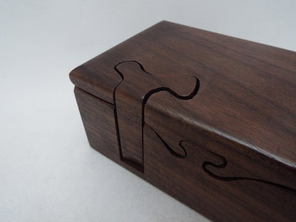 Handmade Wooden Puzzle Box, Walnut Mahogany Red Cedar, Band Saw Gift Box