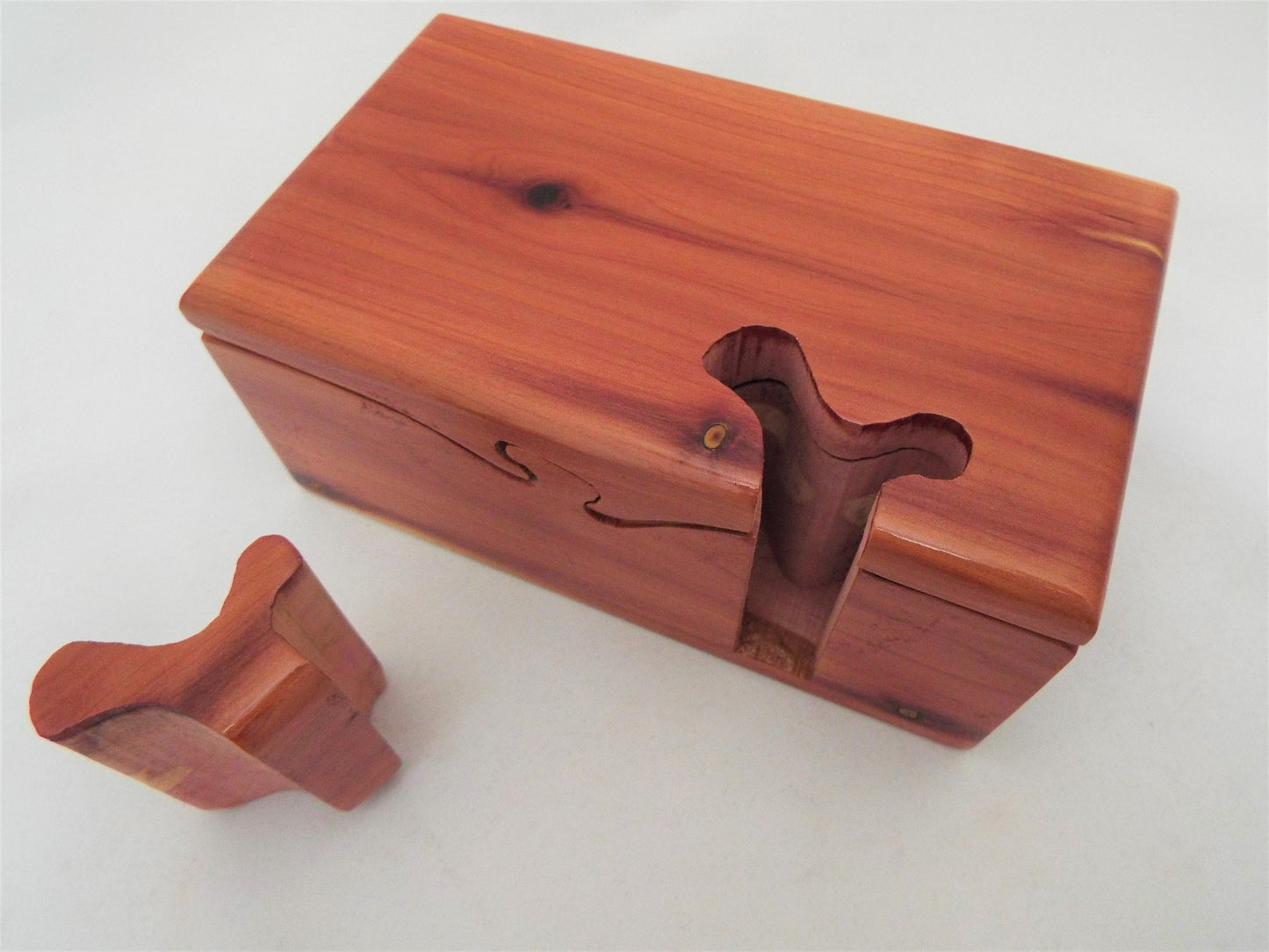 Handmade Wooden Puzzle Box, Walnut Mahogany Red Cedar, Band Saw Gift Box