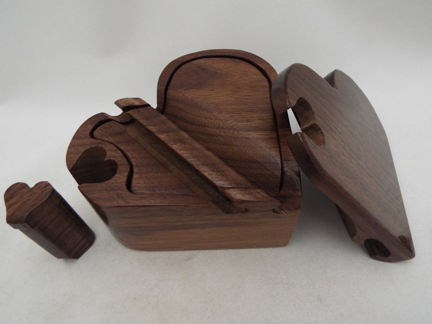 Wood Anniversary large heart for that special someone, wooden jewelry treasure puzzle box, anniversary gift, romantic gift for him or her