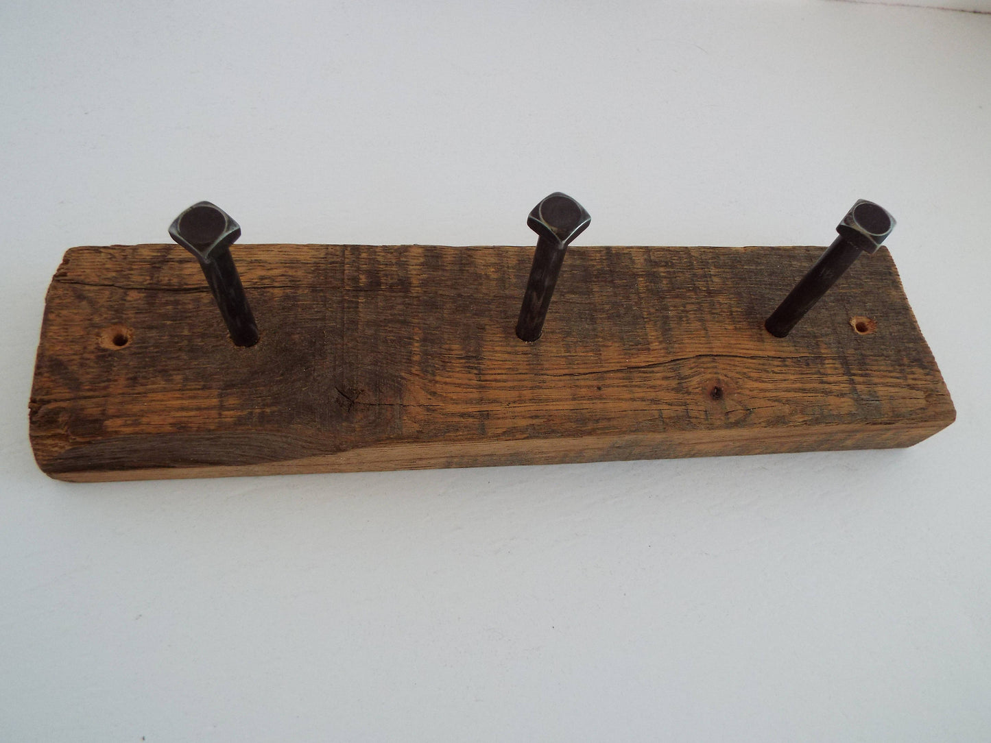 Rustic Barn Wood Coat Rack, 3 Bolt Hangers, Farmhouse Decor