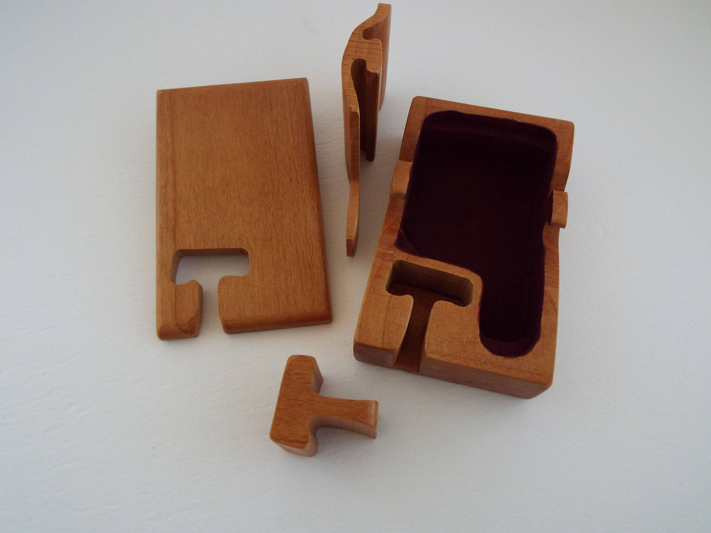 Custom Initial Puzzle Box: Large Handmade Hardwood Stash Box