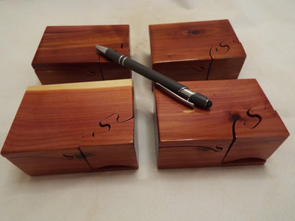 Handmade Custom Aromatic Red Cedar Wooden Puzzle Box for niece, nephew or grandchild.
