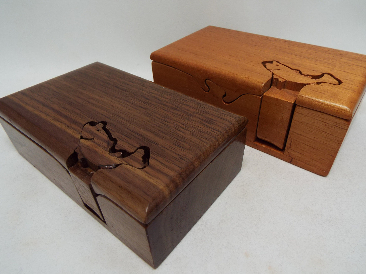 Gift for Angler, Bass Fishing Puzzle Box, Handmade Wooden Keepsake