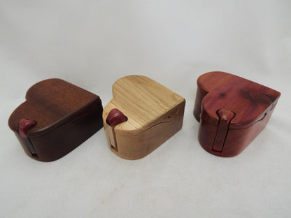 Romantic handmade gift for someone special.  Unique custom heart shaped box, handmade band saw puzzle box.