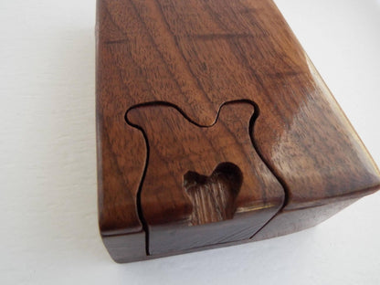 Custom Initial Puzzle Box: Large Handmade Hardwood Stash Box