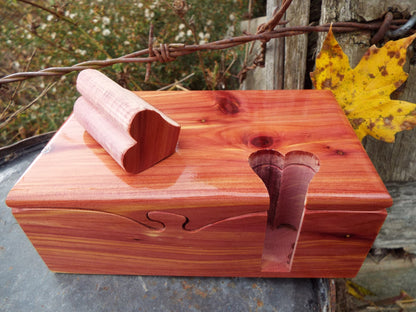 Aromatic Cedar Wood Box: 5th Anniversary Gift with Heart Key