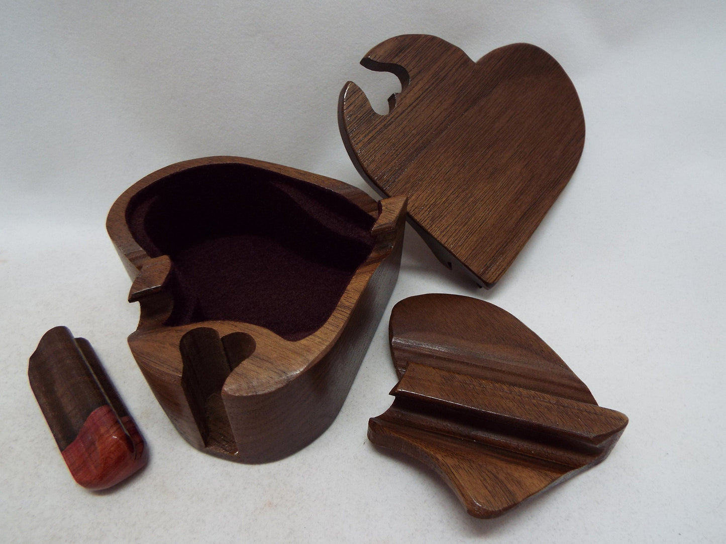 Romantic handmade gift for someone special.  Unique custom heart shaped box, handmade band saw puzzle box.