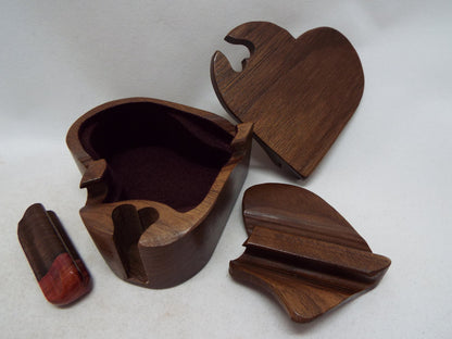 Romantic handmade gift for someone special.  Unique custom heart shaped box, handmade band saw puzzle box.