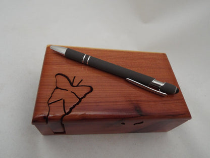 Butterfly Gift: Handmade Cedar Wood Butterfly Puzzle Box