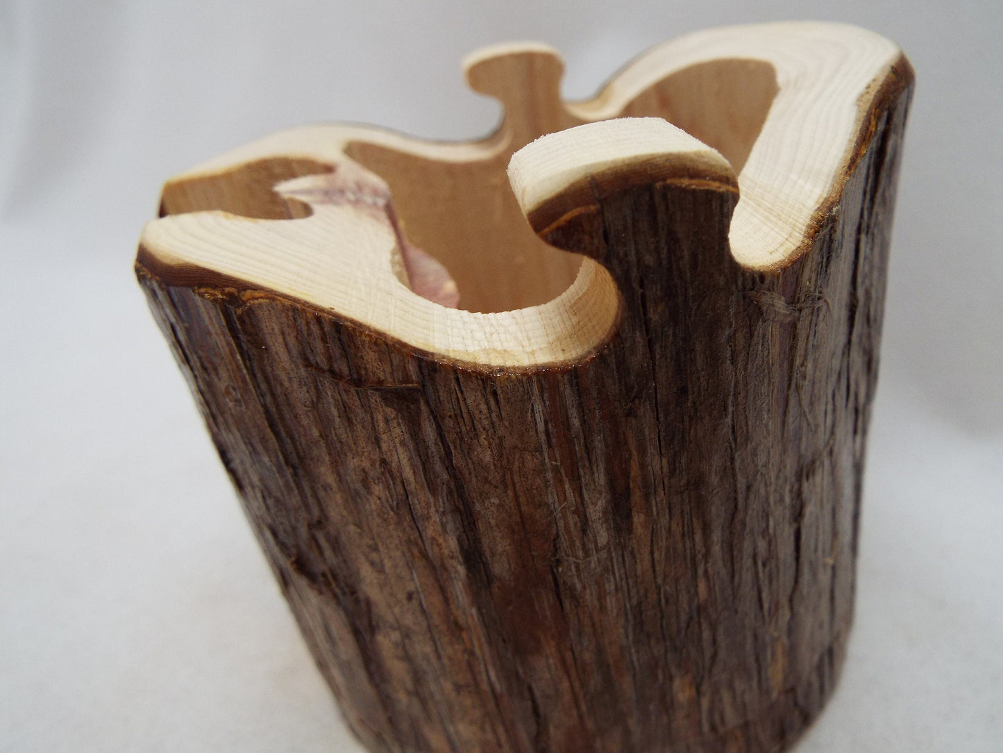 Live Edge Cedar Log Puzzle Box, Stash Box, Hostess Gift