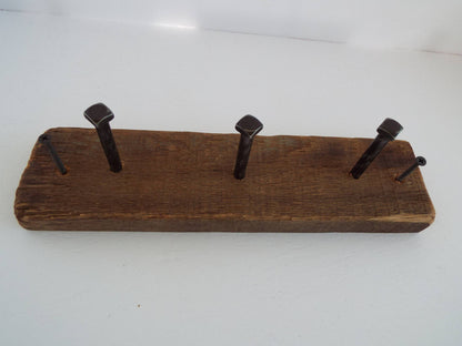 Rustic Barn Wood Coat Rack, 3 Bolt Hangers, Farmhouse Decor