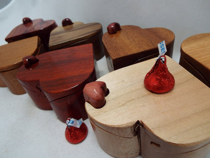 Romantic handmade gift for someone special.  Unique custom heart shaped box, handmade band saw puzzle box.