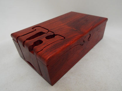 Custom Initial Puzzle Box: Large Handmade Hardwood Stash Box