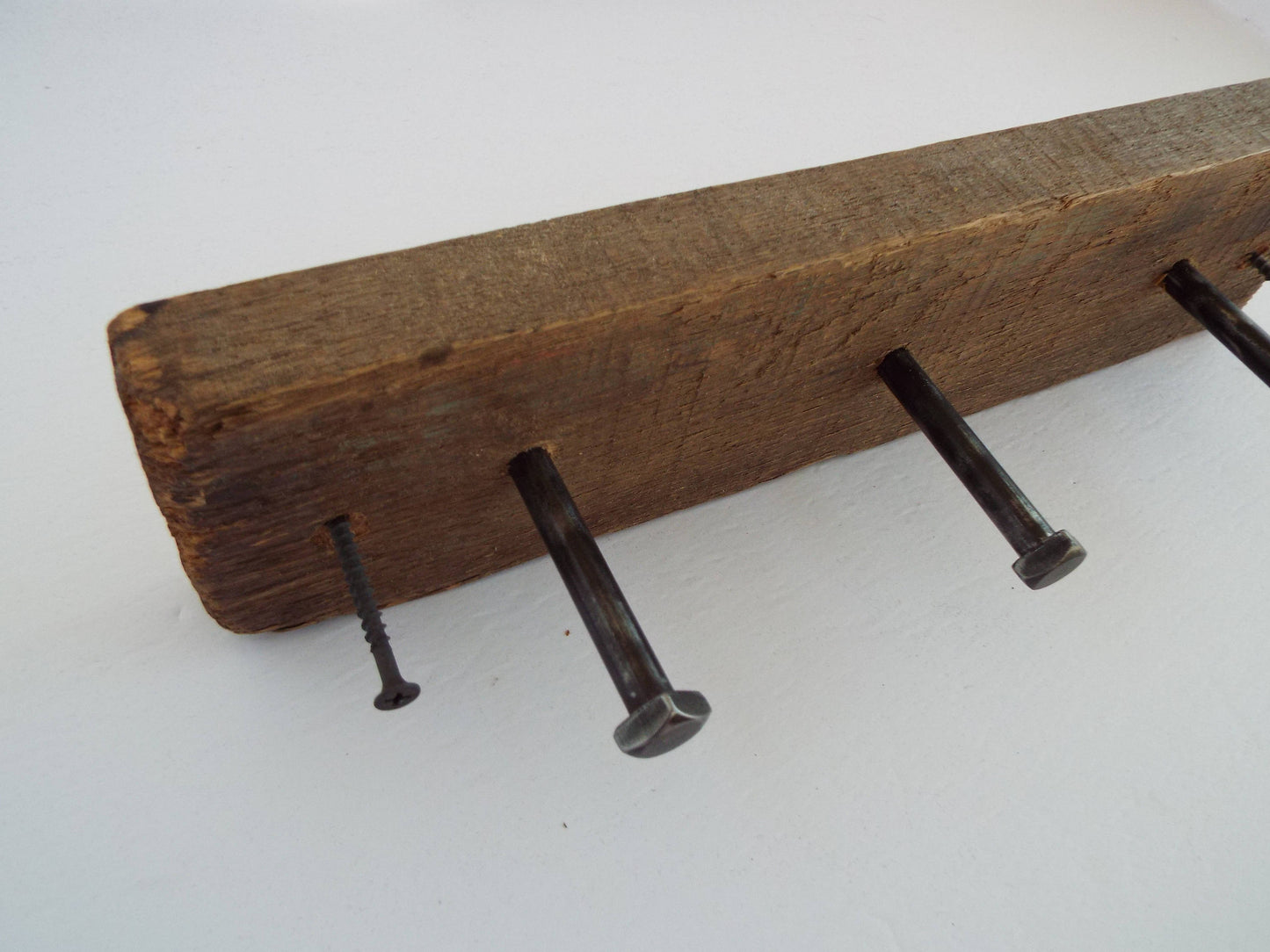 Rustic Barn Wood Coat Rack, 3 Bolt Hangers, Farmhouse Decor